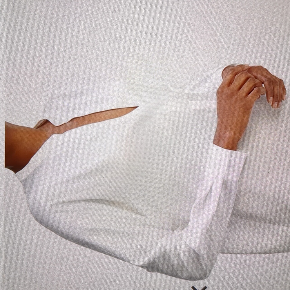 Vince Silk Banded Collar Oversized Blouse Size Small - Picture 5 of 14